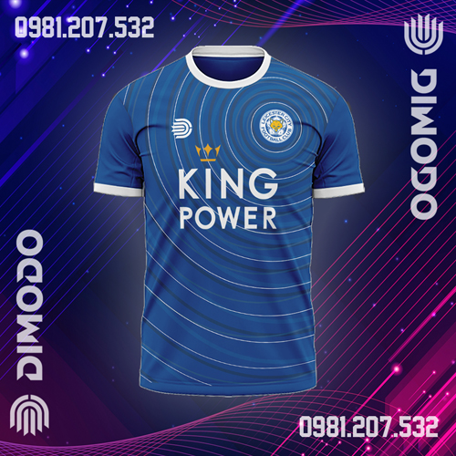 Mẫu Áo Đấu Leicester City Đặt May Màu Xanh Bích Đẹp - Mã Le01 - Dimodo Sport