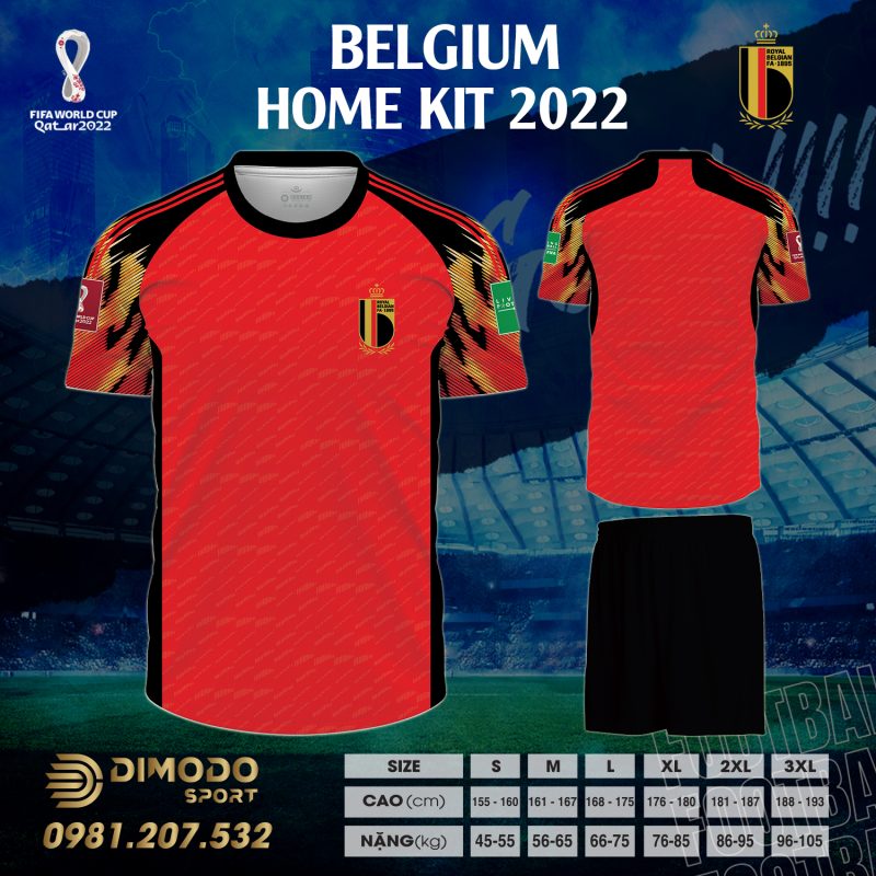 Không chỉ nóng trên sân cỏ, mà ngay cả màu áo đội tuyển Bỉ sân nhà World Cup 2022 cũng đang nóng và hót hơn bao giờ hết tại Dimodo Sport.