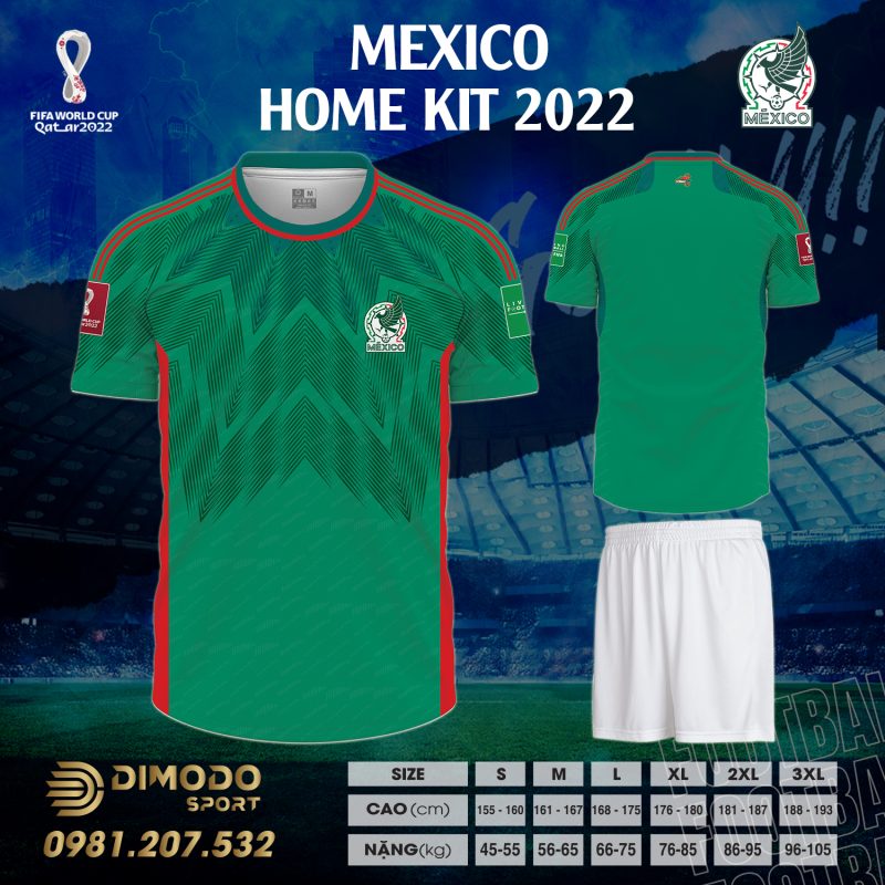 Áo Đội Tuyển Mexico Sân Nhà World Cup 2022 Đẹp