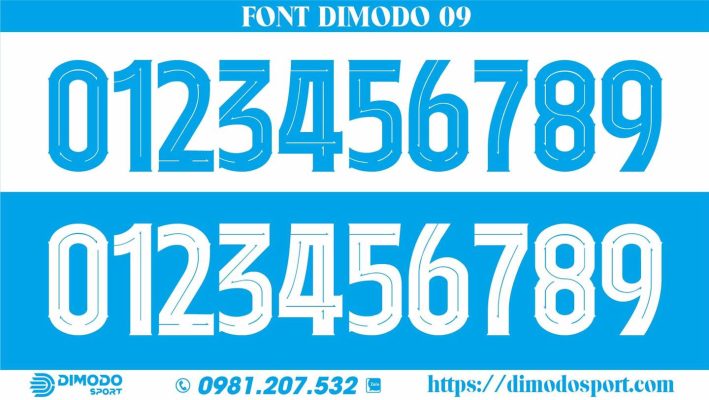 Font số áo bóng đá đẹp