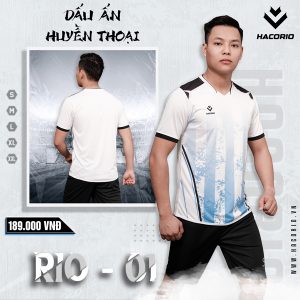 Mẫu áo thi đấu không logo màu trắng